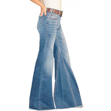 Load image into Gallery viewer, High-waisted palazzo jeans in elastic denim