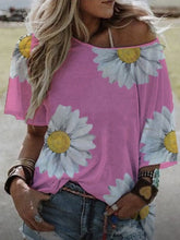 Load image into Gallery viewer, Women's loose-fit daisy print T-shirt