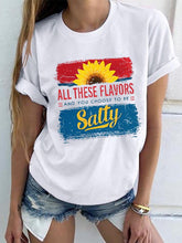 Load image into Gallery viewer, Camiseta feminina de algodão com estampa de crisântemo salgado