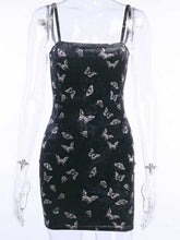 Load image into Gallery viewer, Falda a la cadera sin mangas con estampado de mariposas