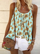 Load image into Gallery viewer, Colete feminino elegante com estampa margarida redonda decote sem mangas