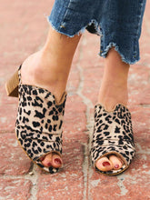 Load image into Gallery viewer, Sandalias de tacón alto de leopardo de moda salvaje para mujer