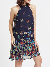 Load image into Gallery viewer, Vestido de chiffon estampado de senhora borboleta