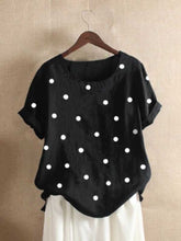 Load image into Gallery viewer, Polka Dot Print Casual T-Shirt Short Sleeve Casual T-Shirt