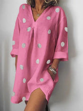 Load image into Gallery viewer, Women's Polka Dot Cotton Loose Dress
