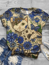 Load image into Gallery viewer, Camiseta de manga corta con estampado animal multicolor