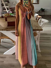 Load image into Gallery viewer, Vestido feminino gradiente com decote em V
