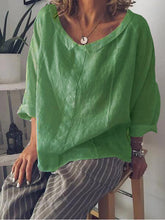 Load image into Gallery viewer, Loose Long Sleeve Linen Shirt With Long Sleeves