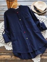 Load image into Gallery viewer, Camisa de manga larga con cuello alto y hebilla salvaje