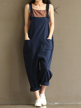Load image into Gallery viewer, Oversized Retro Women's Jumpsuit with Cotton and Linen Pockets