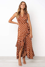 Load image into Gallery viewer, Vestido irregular sin mangas con cuello en V y lunares bohemios