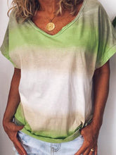 Load image into Gallery viewer, Camiseta feminina de manga curta gradiente tie-dye