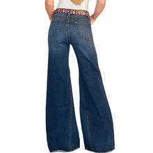Load image into Gallery viewer, High-waisted palazzo jeans in elastic denim