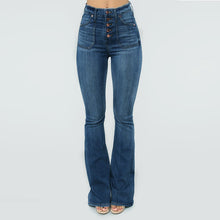 Load image into Gallery viewer, Damen Stretch Button Flare Jeans