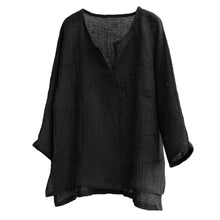 Load image into Gallery viewer, Lightweight and comfortable loose fit solid linen T-shirt