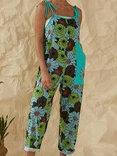 Load image into Gallery viewer, Wide-leg printed cotton and linen jumpsuit