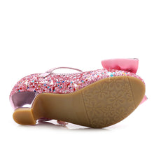Load image into Gallery viewer, Girl's bow tie sequins shoes