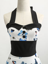 Load image into Gallery viewer, Retro flared dress with butterfly print