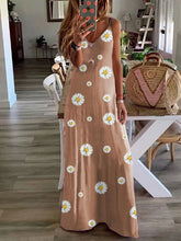 Load image into Gallery viewer, Women's Daisy Print Maxi Dress
