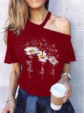 Load image into Gallery viewer, Daisy Butterfly - Women's Off Shoulder T-Shirt