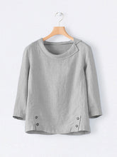 Load image into Gallery viewer, Women's cotton and linen button-down shirt
