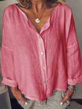 Load image into Gallery viewer, Buttoned cotton and linen shirt