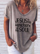 Load image into Gallery viewer, JESUS É MINHA ÂNCORA PARA MINHA ALMA Camiseta de manga curta