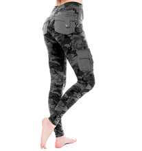 Load image into Gallery viewer, Sacos de bambu ecológicos camuflagem leggings guerreiro calças de ioga