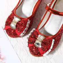 Load image into Gallery viewer, Girl's bow tie sequins shoes