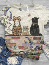 Load image into Gallery viewer, Camiseta con estampado de gato lindo para mujer