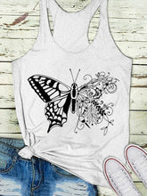 Load image into Gallery viewer, Colete feminino com estampa borboleta e gola redonda