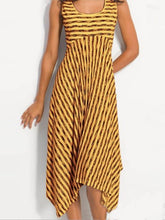 Load image into Gallery viewer, Vestido feminino sem mangas com costura listrada