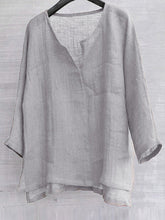 Load image into Gallery viewer, Lightweight and comfortable loose fit solid linen T-shirt