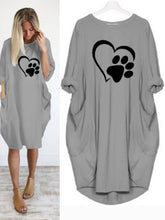 Load image into Gallery viewer, Vestido de manga larga con estampado Loving Dog Paw