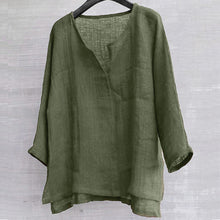 Load image into Gallery viewer, Lightweight and comfortable loose fit solid linen T-shirt