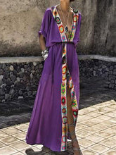 Load image into Gallery viewer, Vestido longo feminino sexy com fenda em V