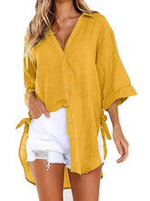 Load image into Gallery viewer, Camisa Irregular Feminina com Arco Simples de Breasted