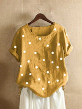 Load image into Gallery viewer, Polka Dot Print Casual T-Shirt Short Sleeve Casual T-Shirt