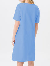 Load image into Gallery viewer, Solid Color Round Neck Butterfly Print Four Color Dress