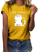 Load image into Gallery viewer, Camiseta de manga corta con estampado de gato