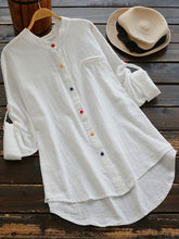 Load image into Gallery viewer, Camisa de manga larga con cuello alto y hebilla salvaje