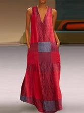Load image into Gallery viewer, Women's V-Neck Sleeveless Dress