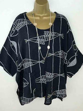Load image into Gallery viewer, Printed cotton and linen T-shirt