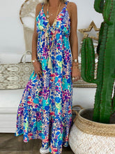 Load image into Gallery viewer, Vestido feminino com estampa boêmia com decote em V
