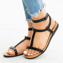 Load image into Gallery viewer, Womens Vintage Roman Flat Leopard Print Beach Sandals