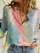 Load image into Gallery viewer, Color-dyed cotton and linen women's shirt