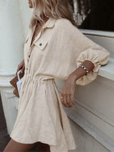 Load image into Gallery viewer, Women's Loose Cotton and Linen Trapeze Dress