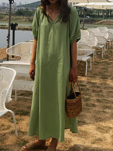 Load image into Gallery viewer, Vestidos maxi com decote em V Macaron