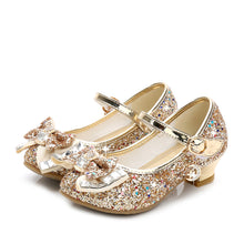 Load image into Gallery viewer, Girl's bow tie sequins shoes