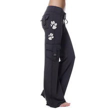 Load image into Gallery viewer, Dog Mother Paw Print Stretchy Soft Eco-Friendly Bamboo Pocket Yoga Pants